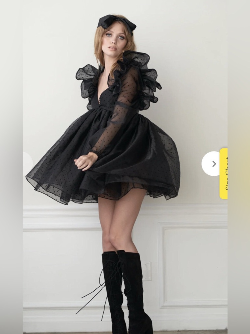 Selkie Black Sugarfrill Dress